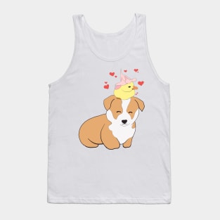 Corgi With Baby Chick Tank Top